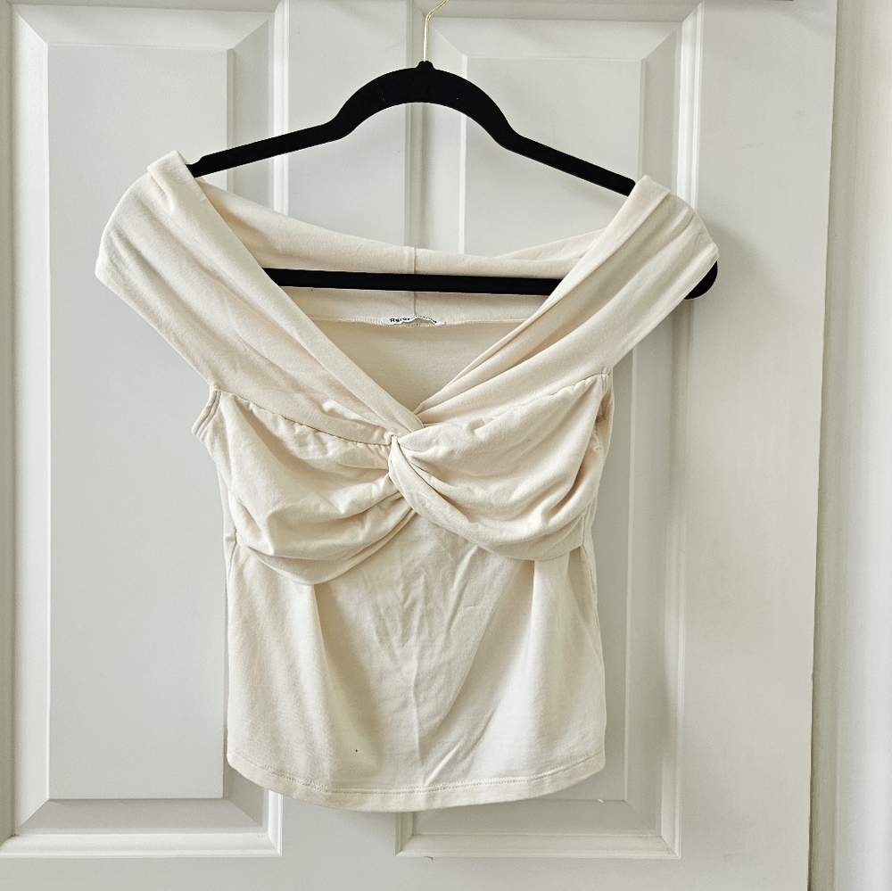 Reformation Off-Shoulder Cream Top - Picture 3 of 5